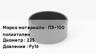 Заглушка полиэтиленовая ПЭ-100 полиэтилен D=225 Ру16